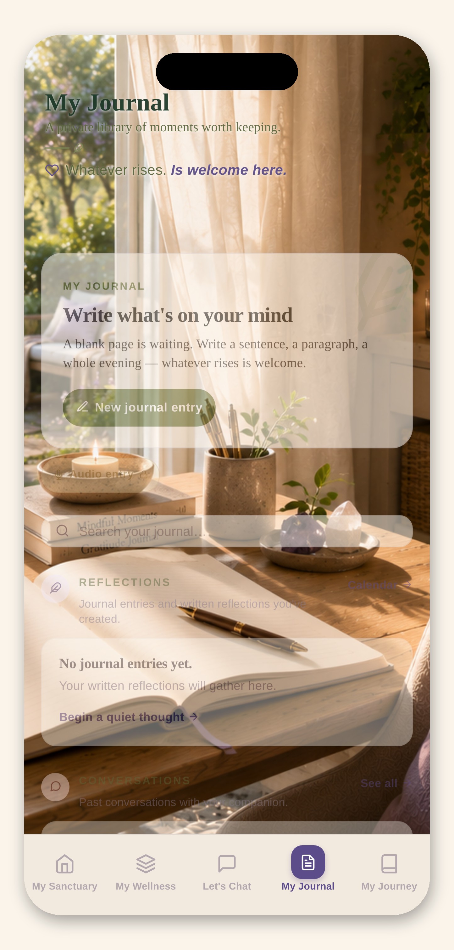 My Journal screen