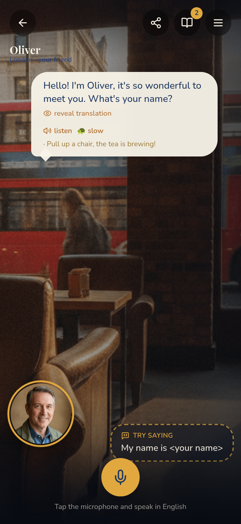 Amico — A real conversation screen